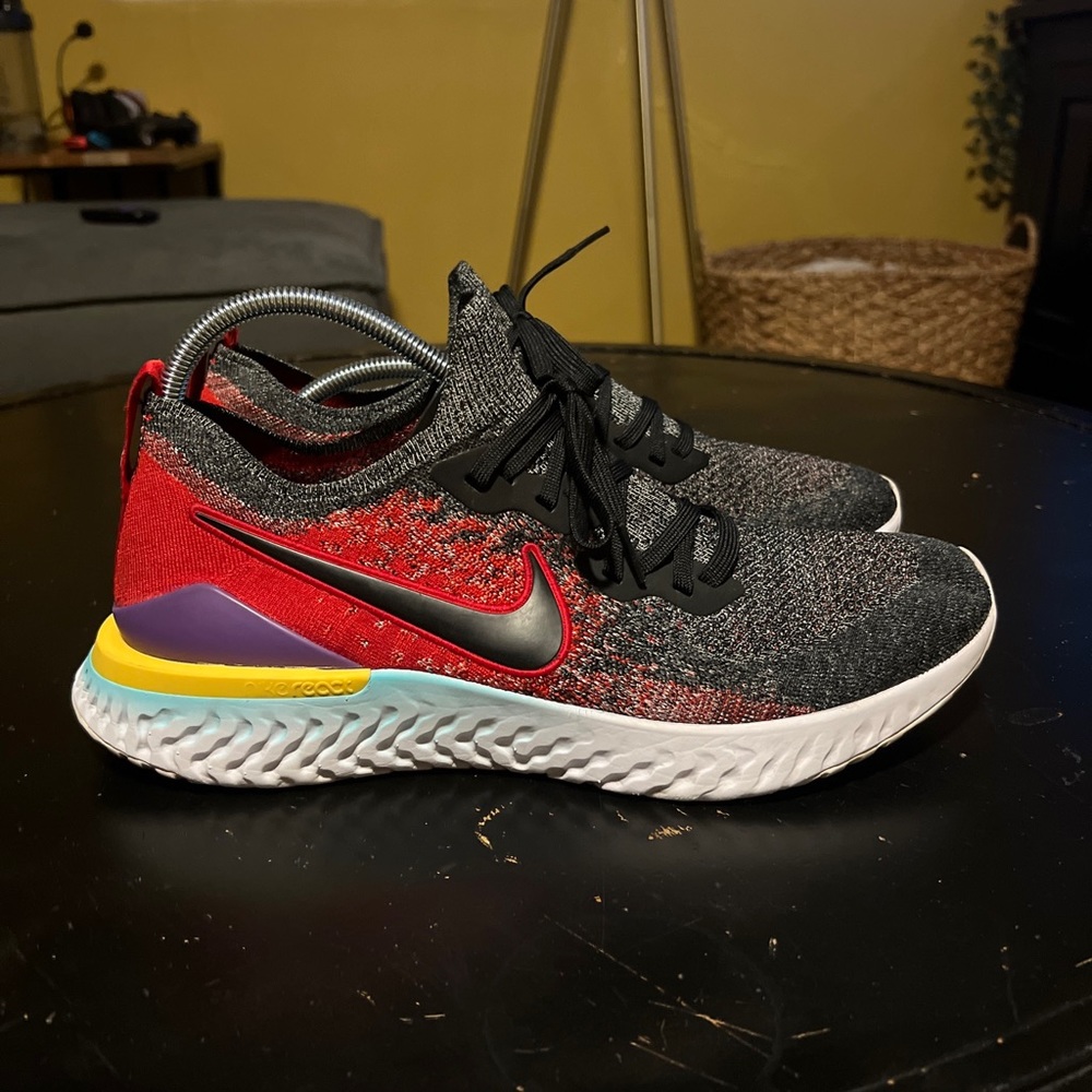 Nike Epic React Flyknit 2 Men's Running Shoes Red Black BQ8928-007 Size 13